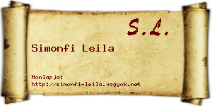 Simonfi Leila névjegykártya